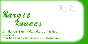 margit kovecs business card